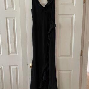 Black Sleeveless Cowl Neck Maxi Gown